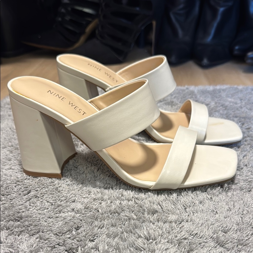 Nine West Cream Heeled Sandals